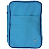 Washed Canvas Bible Cover, Sky Blue, X-Large