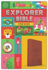 CSB Explorer Bible for Kids--soft  leather-look, brown mountains (indexed) - Imperfectly Imprinted Bibles