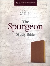 KJV Spurgeon Study Bible--soft leather-look, tan
