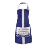 Love is Spoken Here, Blue and White  Apron