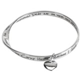 Caring Heart Mobius Bracelet, Silver Plated