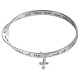 Circle Of Faith Mobius Bracelet With Cross, Silver Plated