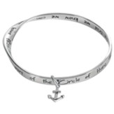 Circle OF Hope Mobius Bracelet, With Anchor, Silver Plated