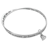 Reunion Mobius Bracelet with Heart, Silver Plated