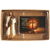 Jesus Figurine with Your Word is A Lamp To My Feet Itty Bitty Blessings Card
