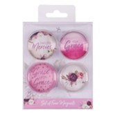 Grace Assorted Glass Magnets, Pack of 4