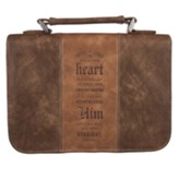 Trust in the Lord Bible Cover, LuxLeather Brown, Large