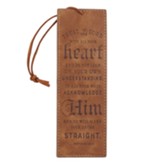 Trust in the Lord Bookmark, LuxLeather Brown