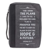 I Know the Plans Value Bible Cover, Gray, Large