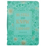 Be Still And Know Bible Cover, Teal, Large