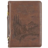 Wings Like Eagles Bible Cover, Brown, Large