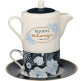 Be Joyful Always Ceramic Tea For One