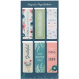 Floral Garden Magnetic Bookmark, Set of 6