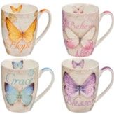 Butterflies Mug Set, Set of 4
