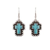 Beaded Cross Edged Earrings, Turquoise