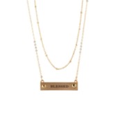 Blessed Bar Necklace, 2-Rows, Gold