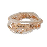 Faith Beaded Stretch Bracelet, 5 Rows