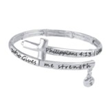 Philippians 4:13 Silver Tone Stretch Bracelet
