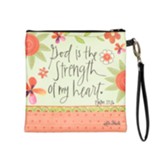 God Is The Strength Of My Heart Square Wristlet
