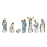 Glorious Nativity Set with Blue Accents, 7 Pieces