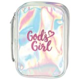 God's Girl Bible Cover, Silver and Pink, Large