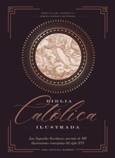 Biblia Catolica Ilustrada, Piel  genuina, Marron, Comfort Print (Illustrated Catholic Bible, Genuine leather, Brown)