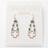 Dusk Drop Cross Earrings, Gold Dipped, Choose Love Collection