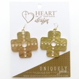 Cross with Discs Earrings, Gold Dipped, Uniquely Yours Collection