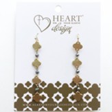 Clover Drop Earrings with Dusk Beads, Gold Plated, Clover Collection