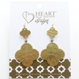 Drop Hammered Clover Earrings, Gold Dipped, Clover Collection