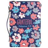 Grateful Bible Cover, Navy, X-Large