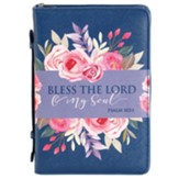 Bless the Lord Bible Cover, Navy, Large