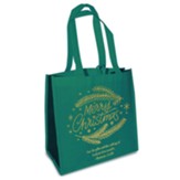 Merry Christmas, Eco Tote, Green and Gold Foil