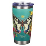 Hope Stainless Steel Travel Mug, Teal Butterfly