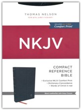NKJV Compact Paragraph-Style  Reference Bible, Comfort Print--leatherflex, black
