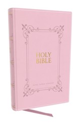 KJV Holy Bible Large Print Center-Column Reference Bible, Comfort Print--pink soft leather-look
