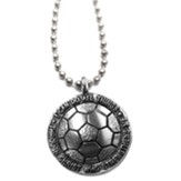 Soccer, Phillipians 4:13 Pendant, Silver, Ball Chain