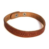 I Can Do All Things, Phillipians 4:13 Leather Bracelet, Small