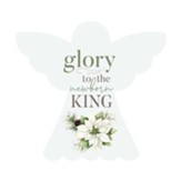 Glory To The Newborn King, Angel Shape Art, White Poinsettia
