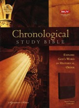 NKJV Chronological Study Bible--soft leather-look, earth brown/auburn