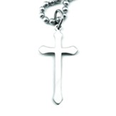 Cross Ball Chain Necklace, Silver, 30