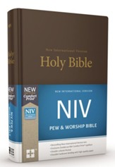 NIV Pew and Worship Bible--hardcover, brown