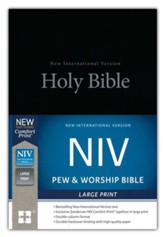 NIV Large-Print Pew and Worship Bible--hardcover, black