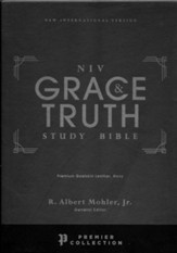 NIV Grace and Truth Study Bible, Comfort Print-Premium  goatskin leather, navy blue