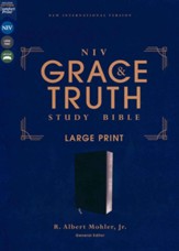NIV Grace and Truth Large-Print Study Bible, Comfort Print--European bonded leather, black