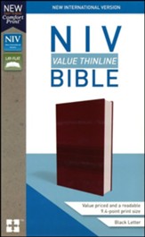 NIV Value Thinline Bible Burgundy, Imitation Leather