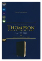 NIV Handy-Size Thompson-Chain Reference Bible, Comfort Print--European bonded leather, black (indexed)