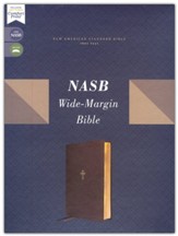 NASB Wide Margin Bible, Comfort  Print--soft leather-look, brown