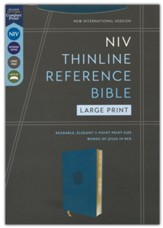 NIV Large-Print Thinline Reference Bible--soft leather-look, teal