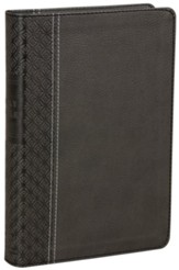 NIV Compact Center-Column Reference Bible, Comfort Print--soft leather-look, black